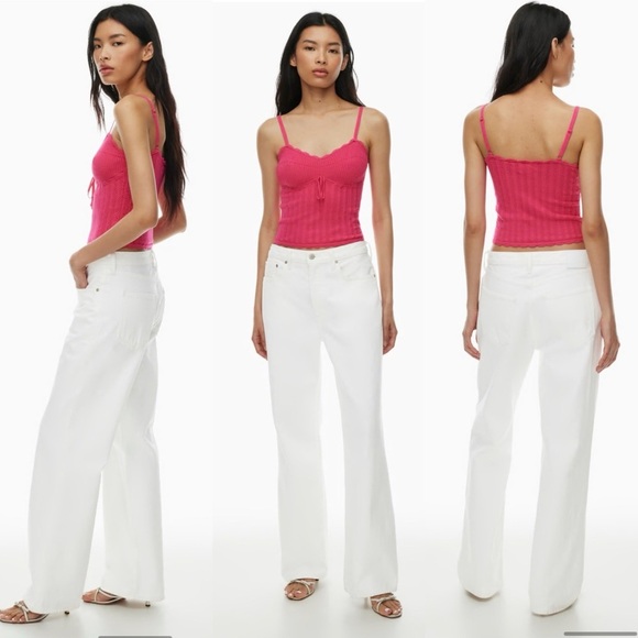 Wilfred Tops - NWT Aritzia Wilfred Soloist Top Size Small Bright Rose Sweetheart knit top